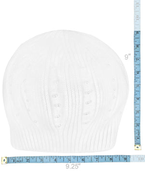 Pearl Accented Angora Blend Dual Layer Slouch Beanie Hat