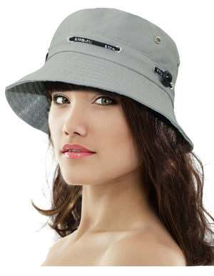 Solid Color Sun Bucket Hat with Adjustable Cord