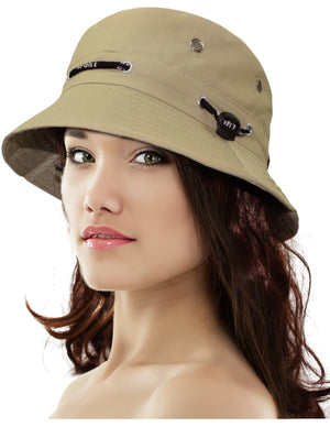 Solid Color Sun Bucket Hat with Adjustable Cord