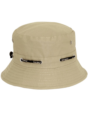 Solid Color Sun Bucket Hat with Adjustable Cord