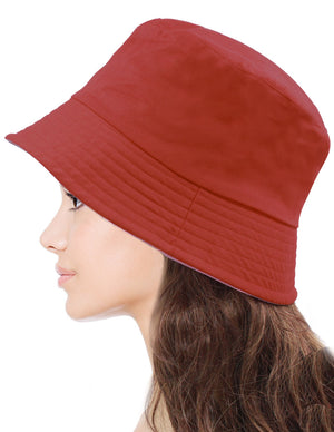 Reversible Sun Bucket Hat - Red and Pink