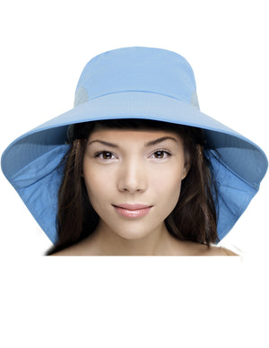 Solid Color Wide Brim Adjustable Flap Summer Sun Hat