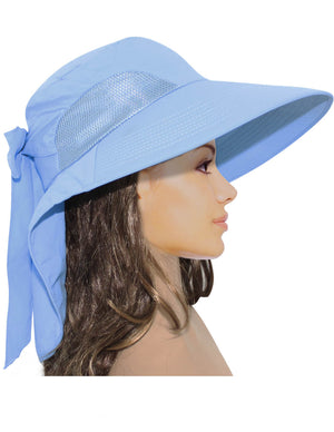 Solid Color Wide Brim Adjustable Flap Summer Sun Hat