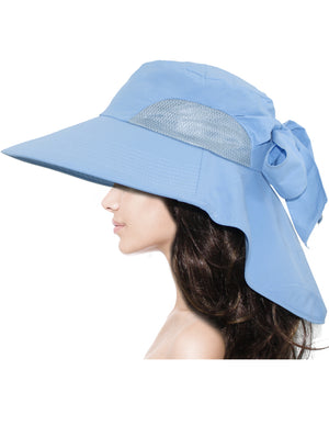 Solid Color Wide Brim Adjustable Flap Summer Sun Hat