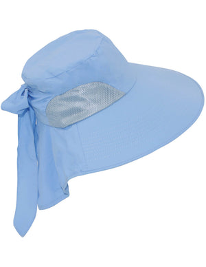 Solid Color Wide Brim Adjustable Flap Summer Sun Hat