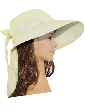 Solid Color Wide Brim Adjustable Flap Summer Sun Hat