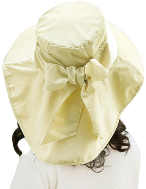 Solid Color Wide Brim Adjustable Flap Summer Sun Hat