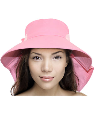 Solid Color Wide Brim Adjustable Flap Summer Sun Hat