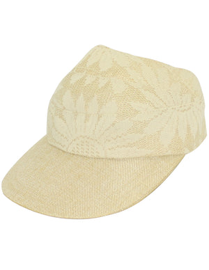 Fancy Lace Covered Visor Sun Hat with Ribbon Tie