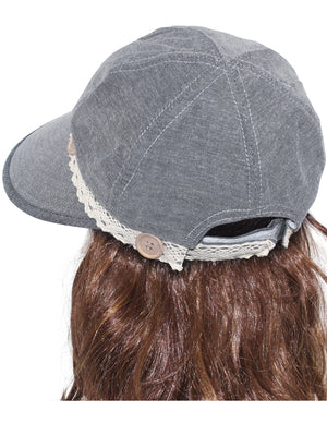 Two in One Lace Edge Wide Brim Visor Summer Sun Cap