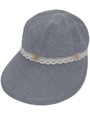 Two in One Lace Edge Wide Brim Visor Summer Sun Cap