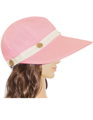 Two in One Lace Edge Wide Brim Visor Summer Sun Cap