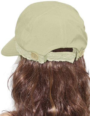 Two in One Lace Edge Wide Brim Visor Summer Sun Cap