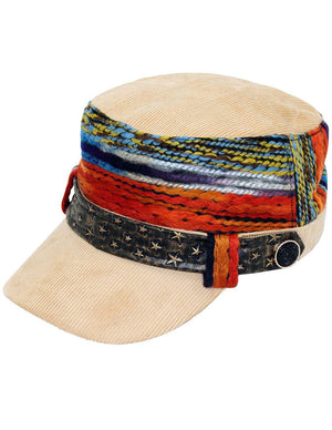 Colorful Thread Corduroy Cadet Summer Sun Hat