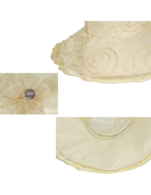 Swirl Chiffon Flower Summer Sun Hat