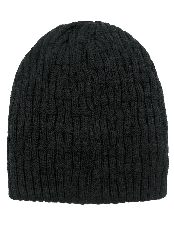 Men's Knit Beanie, Soft & Warm Hat, Interwoven Dual Layer