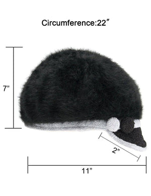 Angora Dual Layer Bucket Newsboy Cap Hat - Flower - Dahlia
