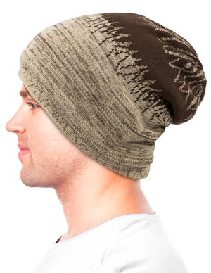 Men's Knit Beanie, Soft & Warm Hat, Reversible, Dual Colors