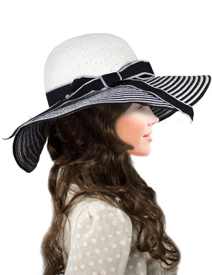 Classic Ribbon Bow Floppy Straw Summer Sun Hat