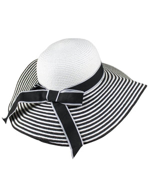 Classic Ribbon Bow Floppy Straw Summer Sun Hat