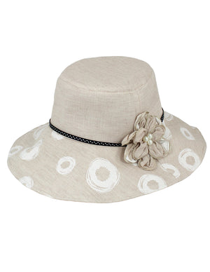 Dual Layer Flower Wide Brim Bucket Summer Sun Hat