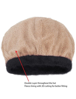 Angora Beanie Hat - Super Soft & Warm Velour Lining - Dahlia