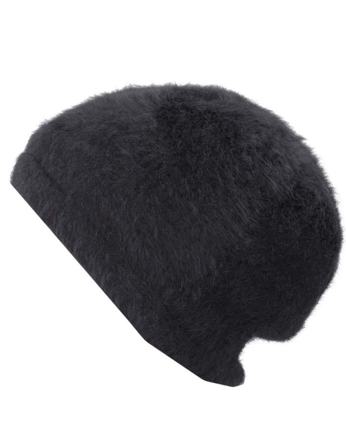 Angora Beanie Hat - Super Soft & Warm Velour Lining