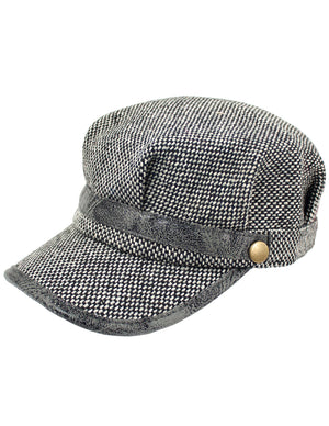 Wool Blend Newsboy Cap Hat - Gray