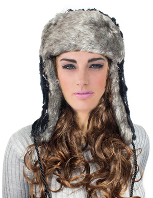 Faux Fur Trapper Hat - Shining Sequin