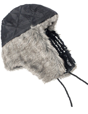 Faux Fur Trapper Hat - Shining Sequin