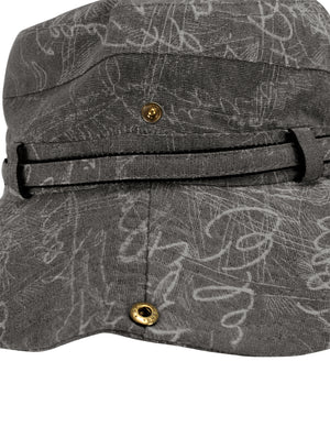 Denim Chalkboard Pattern Boonie Bucket Summer Sun Hat