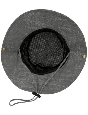 Denim Chalkboard Pattern Boonie Bucket Summer Sun Hat