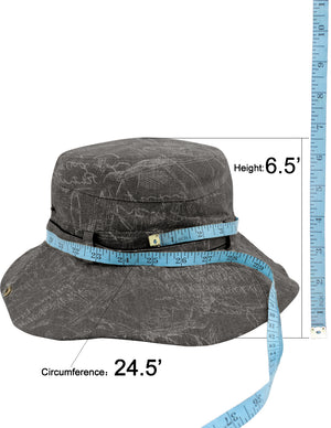 Denim Chalkboard Pattern Boonie Bucket Summer Sun Hat