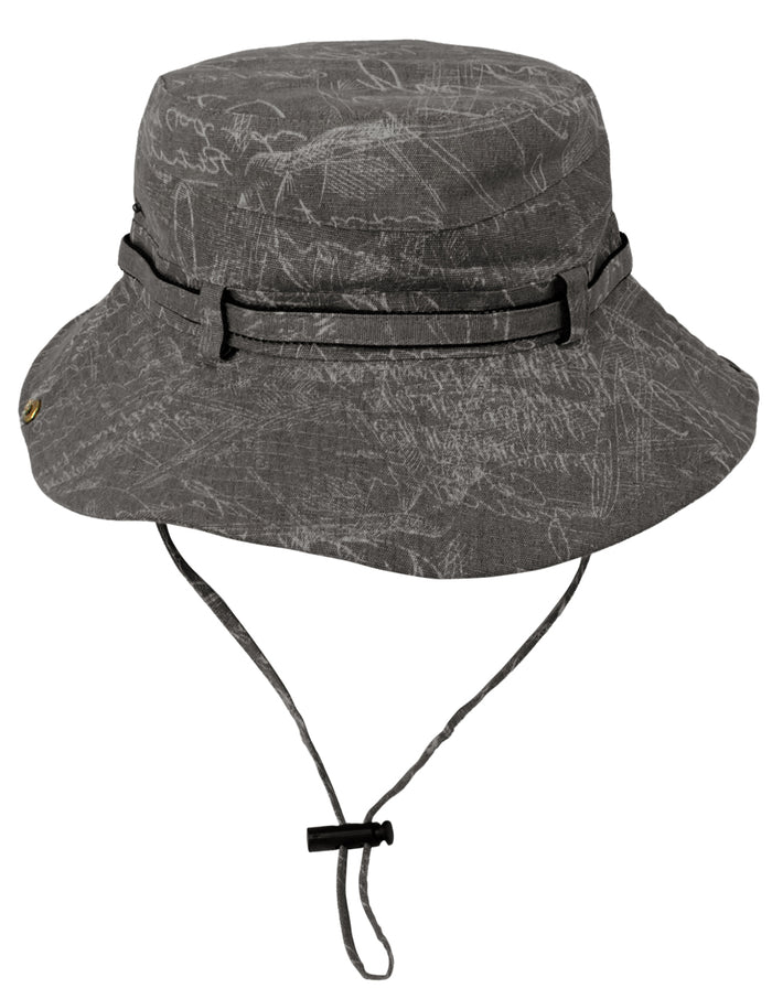 Denim Chalkboard Pattern Boonie Bucket Summer Sun Hat