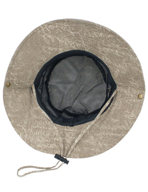 Denim Chalkboard Pattern Boonie Bucket Summer Sun Hat