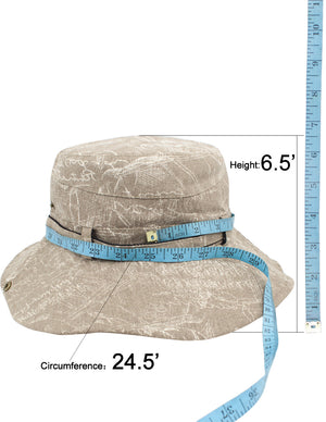 Denim Chalkboard Pattern Boonie Bucket Summer Sun Hat