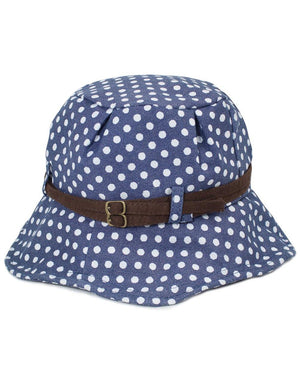 Belted Polka Dot Bucket Summer Sun Hat - Dahlia