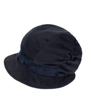 Wool Blend Newsboy Hat - Belt Spliced Slouch