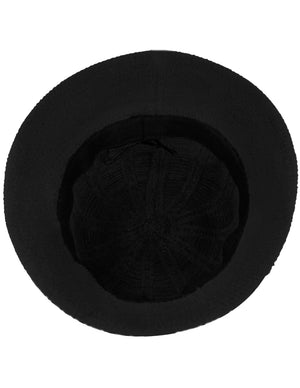 Wool Blend Winter Hat - Cable Bow Cloche Bucket Hat