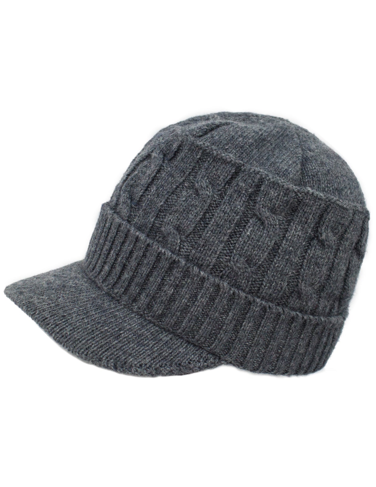 Women’s Knitted Newsboy Hat Double Layer Visor Beanie Cap with Soft Warm Lining Dahlia main image 3