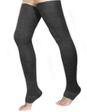 Solid Color Cashmere Blend Thigh High Leg Warmers