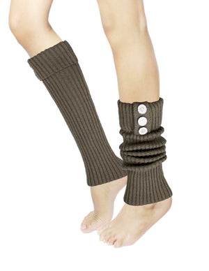 Fold Cuff Triple Buttons Leg Warmers