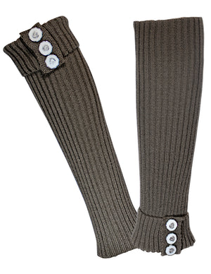 Fold Cuff Triple Buttons Leg Warmers