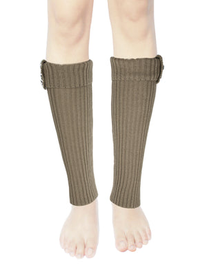 Fold Cuff Triple Buttons Leg Warmers