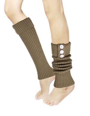 Fold Cuff Triple Buttons Leg Warmers