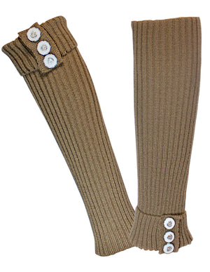 Fold Cuff Triple Buttons Leg Warmers