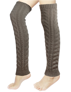 Long Cable Knit Leg Warmers