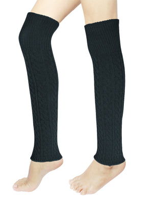 Narrow Cable Long Cable Leg Warmers