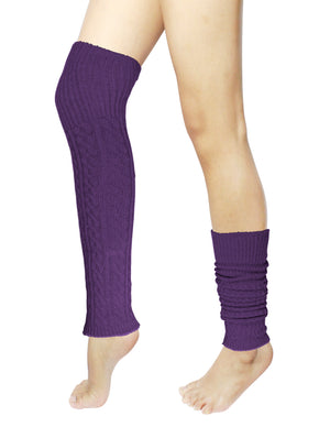 Narrow Cable Long Cable Leg Warmers