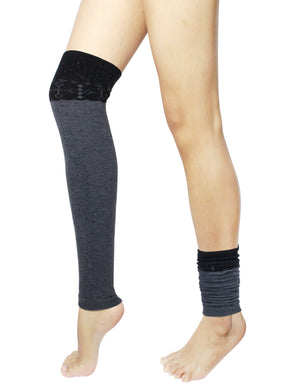 Snowflake with Dots Angora Blend Knee High Leg Warmers
